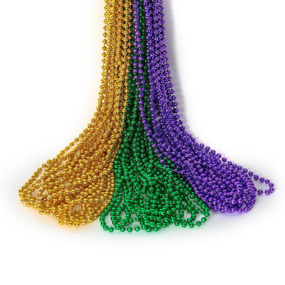 HOOSUN Mardi Gras beads display in three colors for vibrant party decor