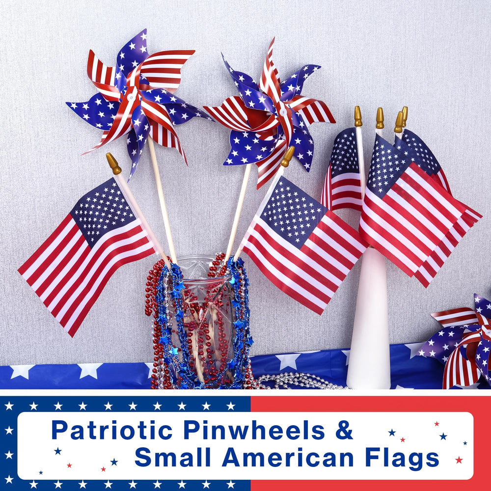 HOOSUN red, white, and blue pinwheels brightening yard decor
