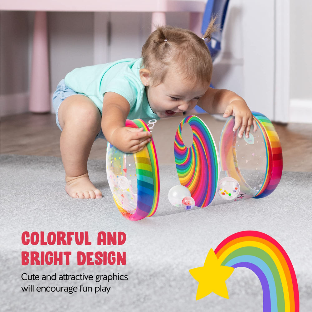 Hoovy Rainbow Swirls easy inflation and quick deflation for setup