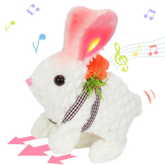 Hopearl hopping rabbit with LED ears on backpack front for playful discovery