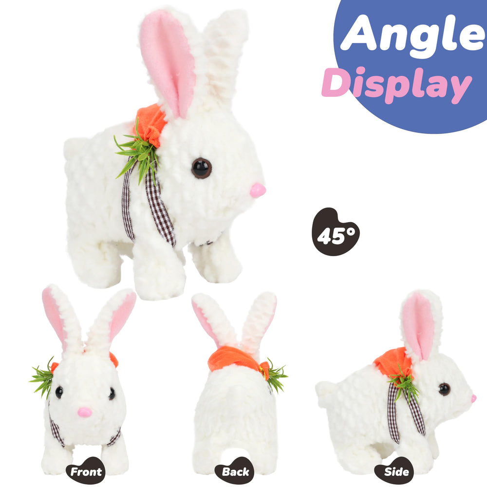 Hopearl hopping rabbit soft white plush invites gentle cuddling