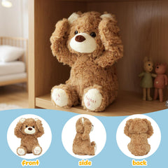 Hopearl Peek A Boo Bear right button repeats what you say for speech imitation.