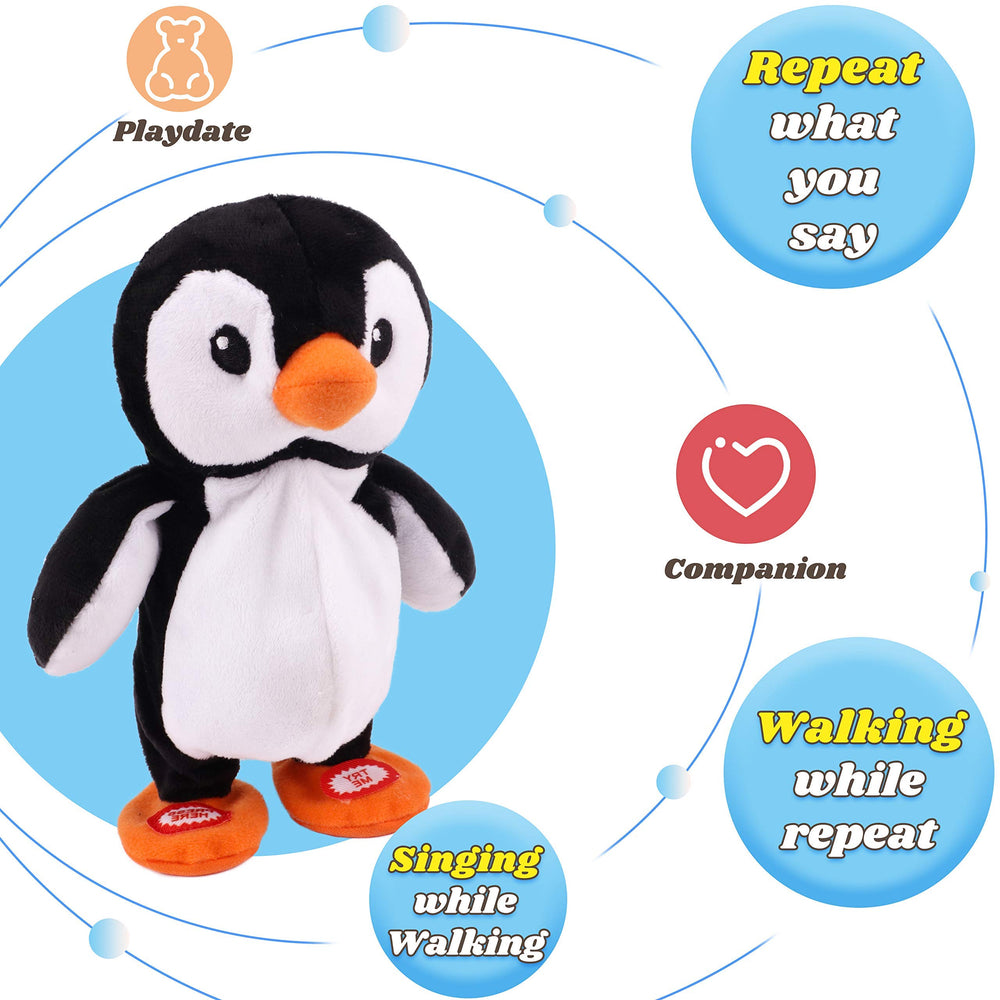 Hopearl Talking Penguin size 7.5 inch, compact for easy handheld play.