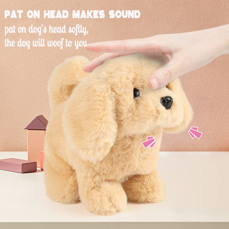 Hopearl woof sound dog toy emits gentle sounds as children explore.