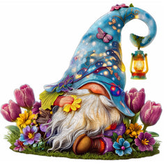 Hopelucr gnome flowers puzzle 500 pieces in a vibrant garden scene for family nights.