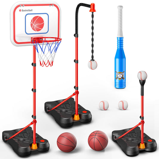 HopeRock 2in1 basketball hoop stand with adjustable height for growing players and extended play