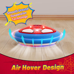 HopeRock hover soccer ball red side angle showing bumper protection for walls