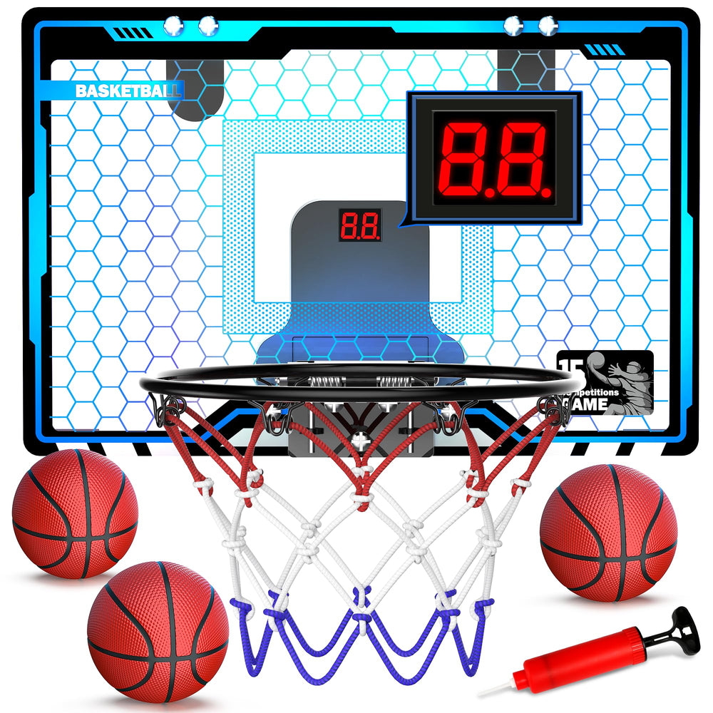 HopeRock over-the-door hoop with LED lighting for vibrant, engaging play