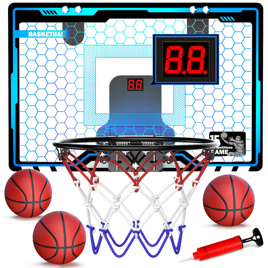 HopeRock over-the-door hoop with LED lighting for vibrant, engaging play