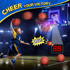 HopeRock mini hoop with scoreboard tracks scores during home games