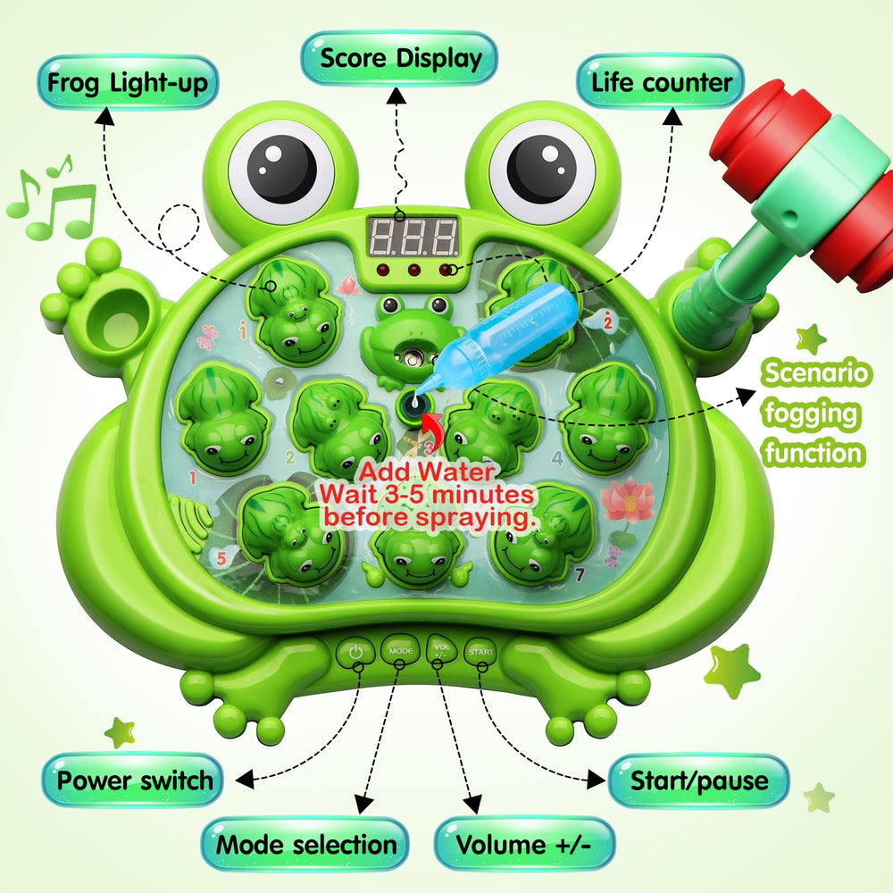 HopeRock Whack-A-Frog Game side view showing compact design for travel
