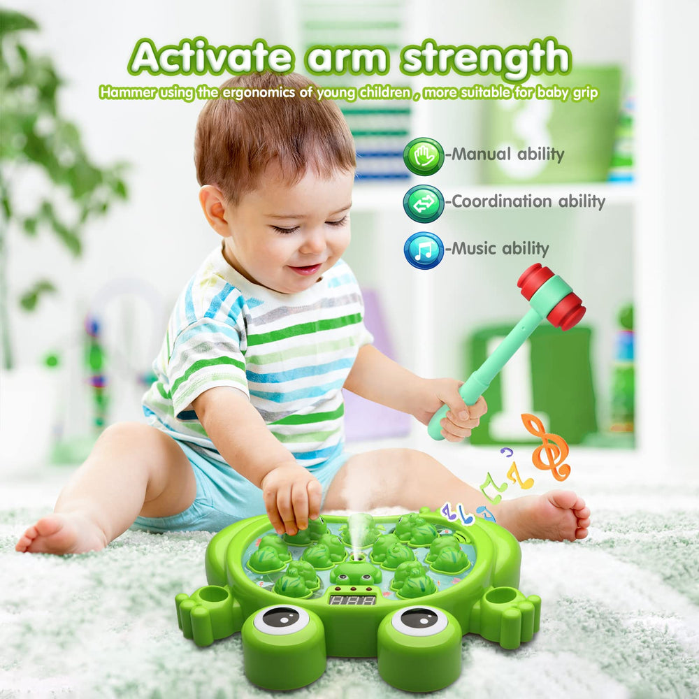 HopeRock Whack-A-Frog Game spray function activated during game for engagement
