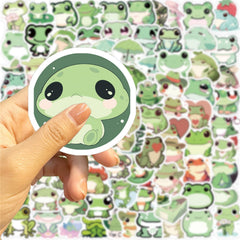 Hopetl 100-pack frog sticker set; varied designs with no duplicates.