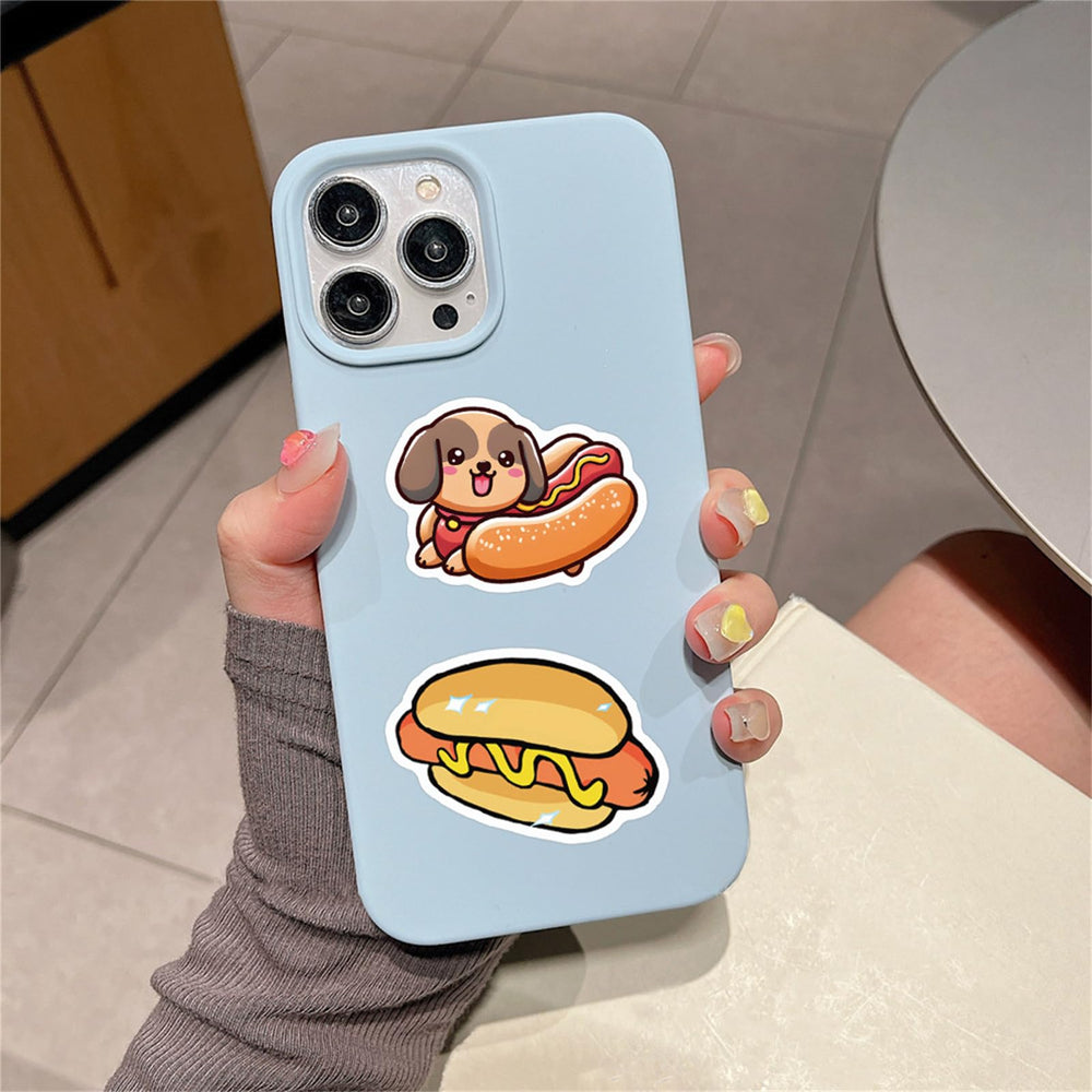 Hopetl hot dog stickers for phones and gadgets, quick personalization.