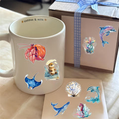 Hopetl whale sticker enhances scrapbooks with bold marine imagery