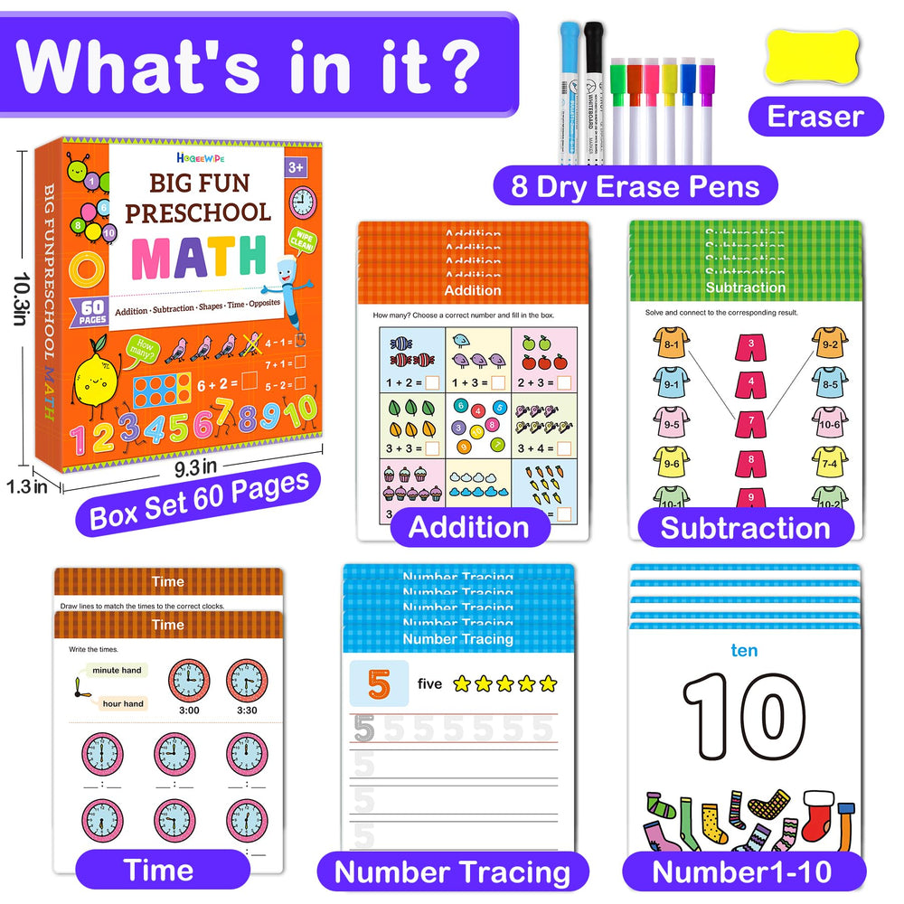 HOQEEWIPE addition-subtraction practice helps early math skills safely.