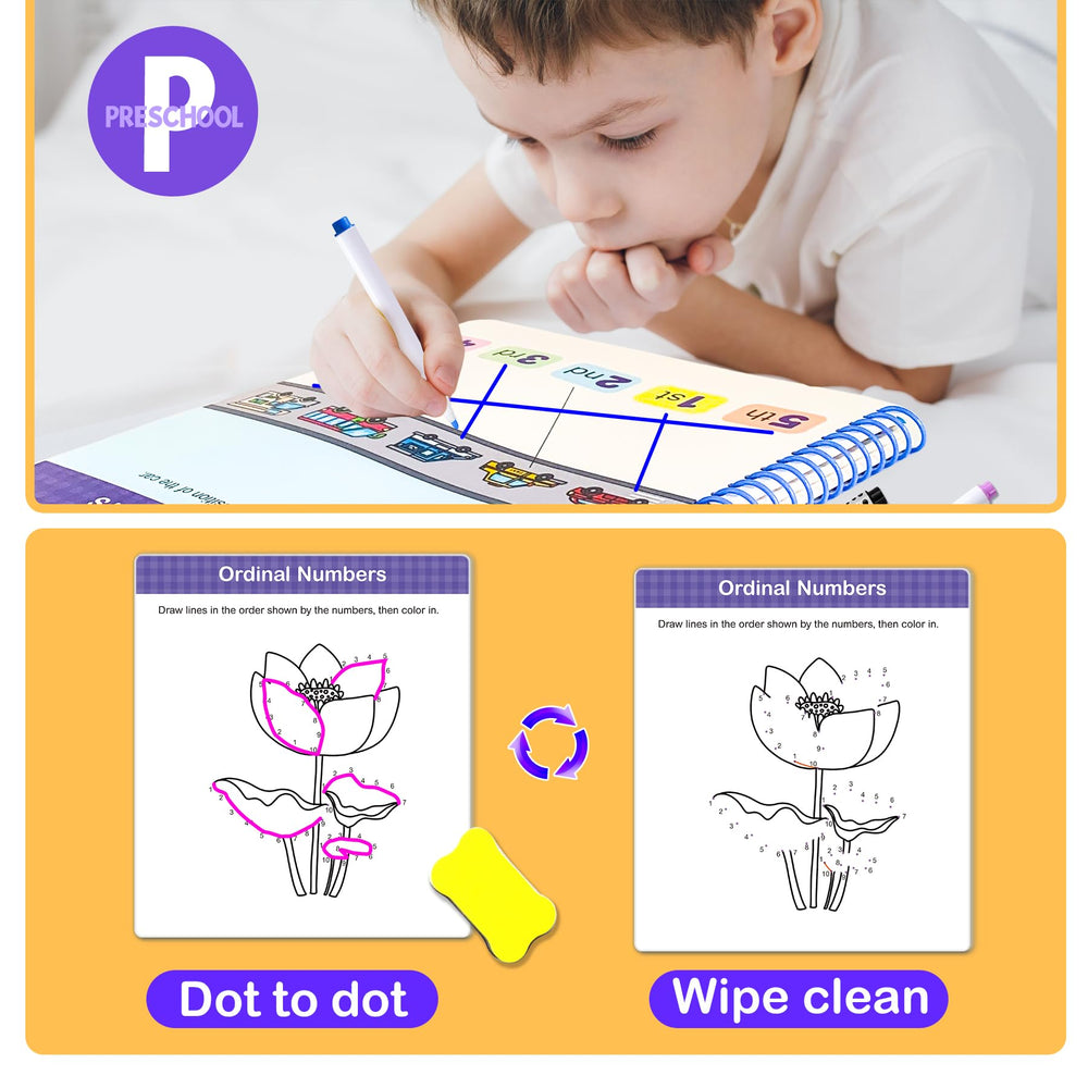 HOQEEWIPE number tracing 1–10 activity promotes pencil control and counting.