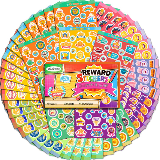 HORIECHALY scratch-and-sniff pack of scented stickers enhances classroom motivation