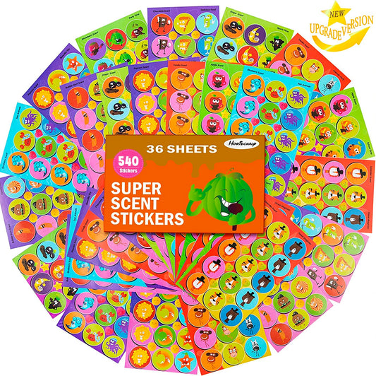 HORIECHALY Smelly Stickers Scratch and Sniff with fruity scents for classroom fun.