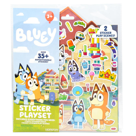 Horizon Bluey Sticker Playset two scenes enable versatile on-the-go storytelling.