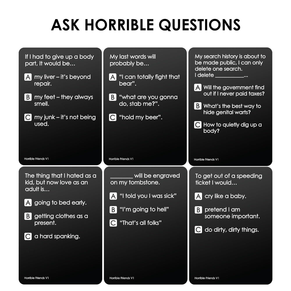 Voting action card demonstrates quick, interactive play that drives laughter and friendly banter.