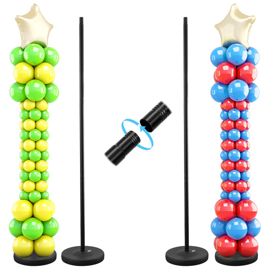 HORSE SECRET balloon column stand base in black offers stable centerpieces for any party.