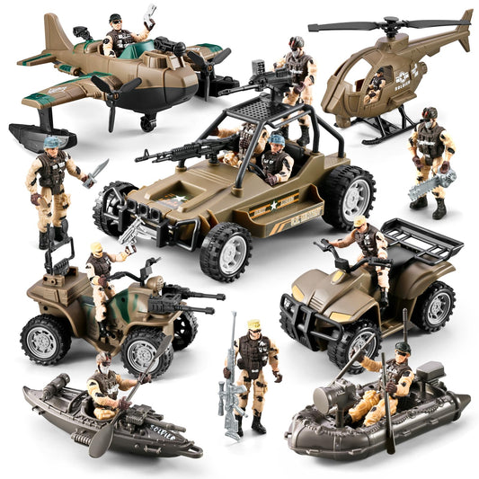 HOSPONY 78-in-1 army truck image for imaginative play and durable design