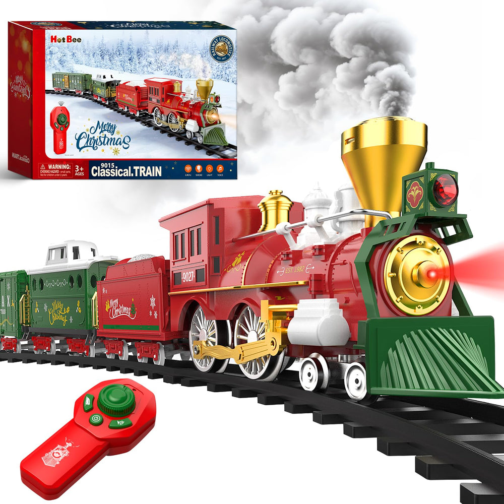 Hot Bee Christmas Train Set remote control in action for precise play.
