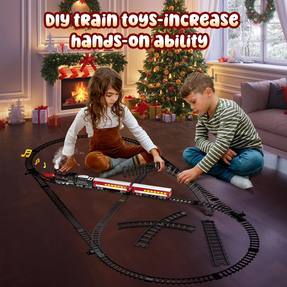 Hot Bee train set alloy wheels and ABS plastics ensure safe, sturdy construction.