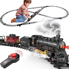 Hot Bee steam locomotive leads the train for immersive imaginative play