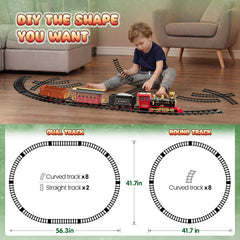 Hot Bee train set track layout demonstrates circular and oval layouts.