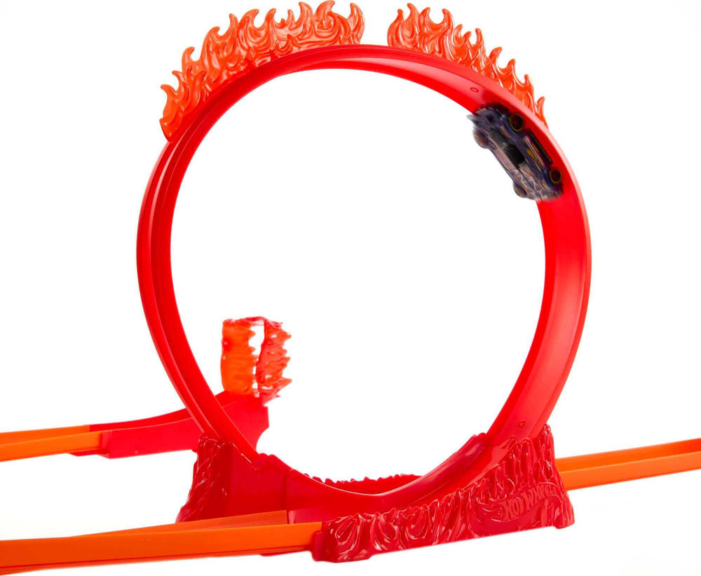 Hot Wheels 1-64 scale car included for immediate racing.