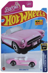 Hot Wheels 1956 Corvette pink side view ideal for display and collection