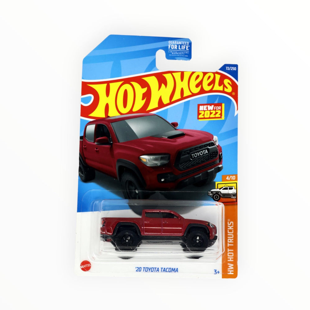 Hot Wheels 2020 Toyota Tacoma red side view die-cast car for collection