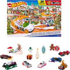 Hot Wheels 2023 Advent Calendar front box teaser for holiday play.