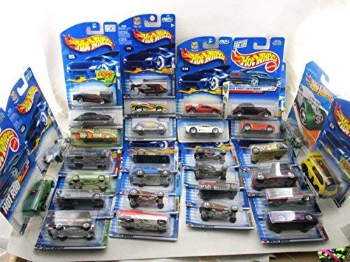 Hot Wheels 30-car mixed lot with colorful assorted diecast cars for imaginative play