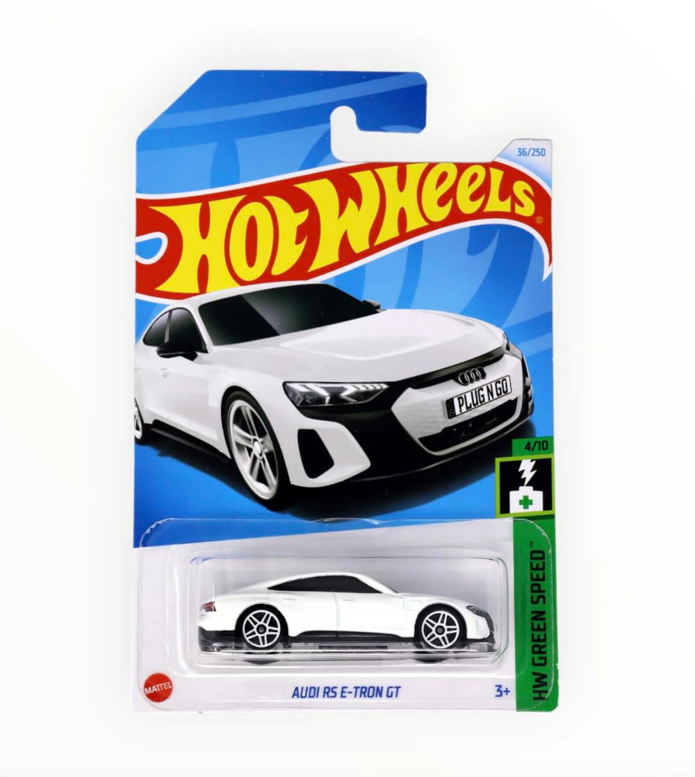 Hot Wheels Audi RS E-Tron GT die-cast front view, ideal for display and imaginative play