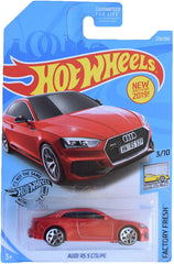 Hot Wheels Audi RS 5 Coupe 1:64 scale red model for display and play.