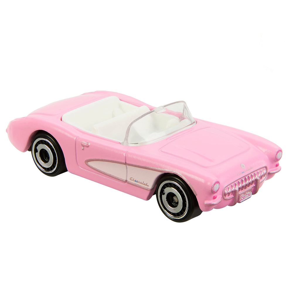 Interior and exterior Barbie 1956 Corvette pink features for imaginative play.