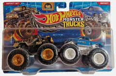 Hot Wheels Bigfoot 50th vs Classic Demolition Doubles die-casts for dynamic display and play
