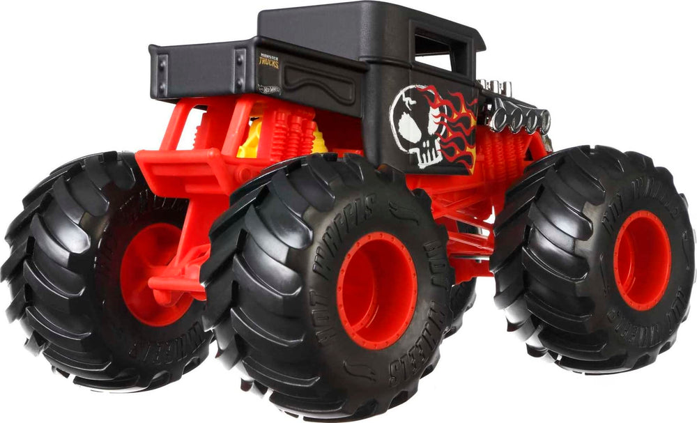 Hot Wheels Bone Shaker back shows vehicle stats for collector curiosity.