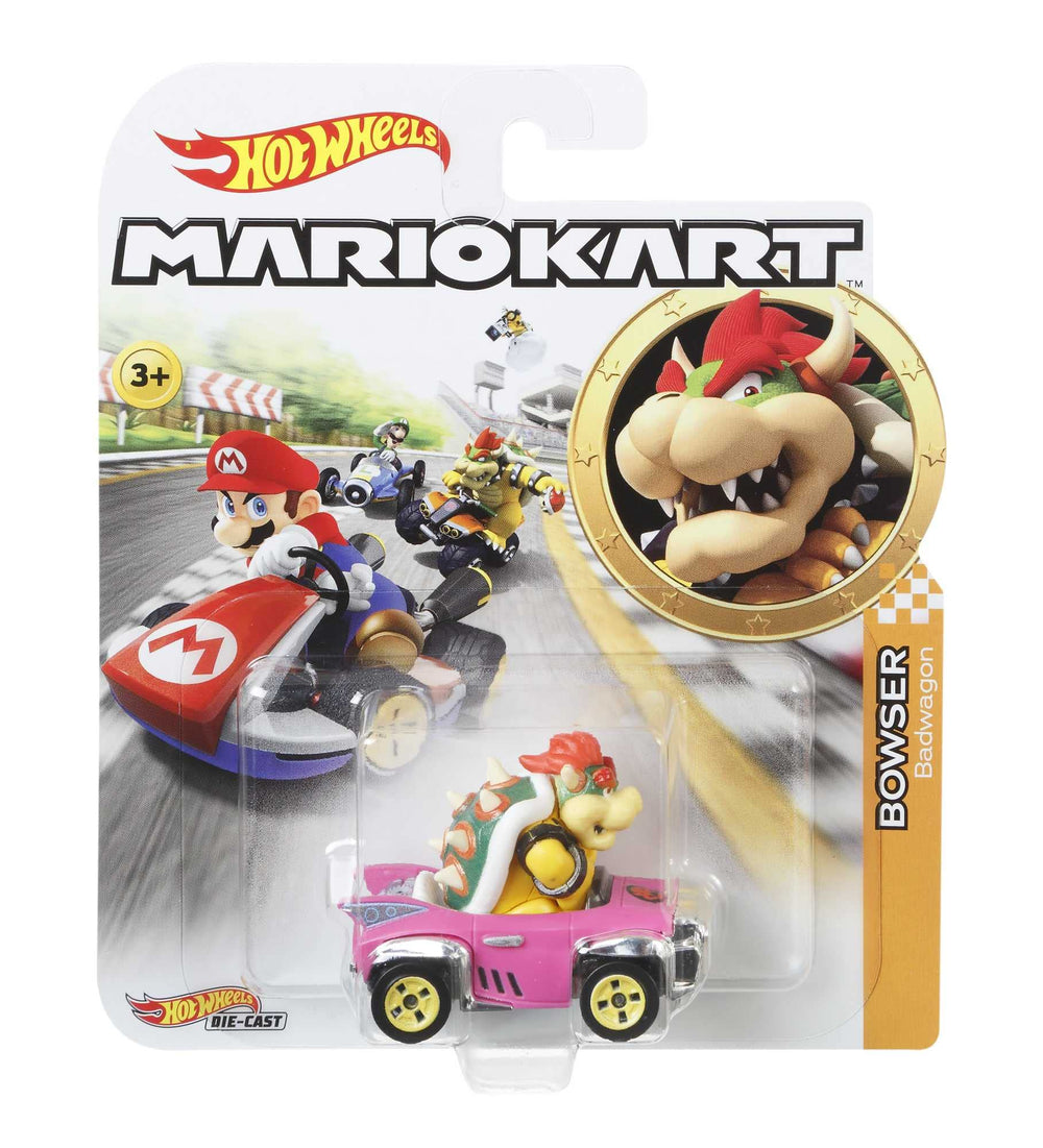 On-shelf Bowser Badwagon 1:64 display-ready, great for collectors.