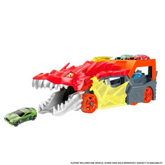 Hot Wheels City hauler stores up to five 1:64 scale cars for easy organization.