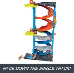 Hot Wheels City Transforming Race Tower connects with other sets for expanded play.