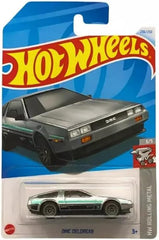 Hot Wheels DMC Delorean Treasure Hunt rolling wheels for desktop display and imaginative play