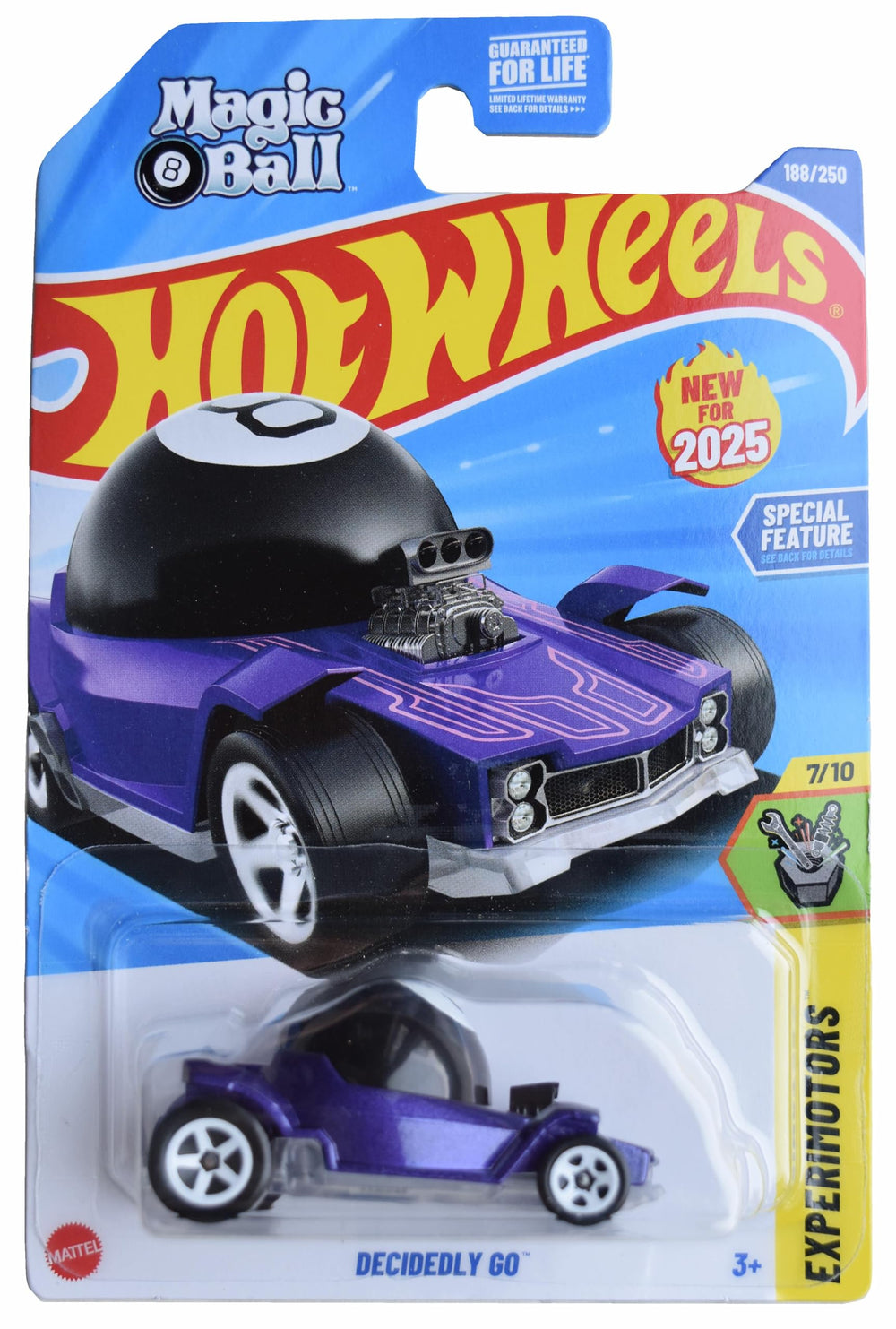 Hot Wheels Experimotors 7/10 purple-black magic ball image ideal for display and casual play