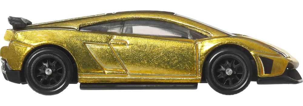 Hot Wheels Premium Fast-Furious 1:64 die-cast car side view shows sleek silhouette for shelf display.