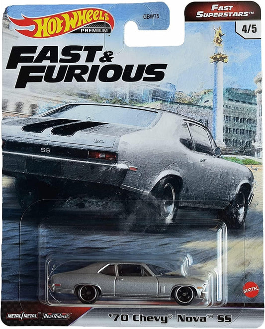 Hot Wheels Fast & Furious 1:64 red sport car, ideal for display and play sessions.