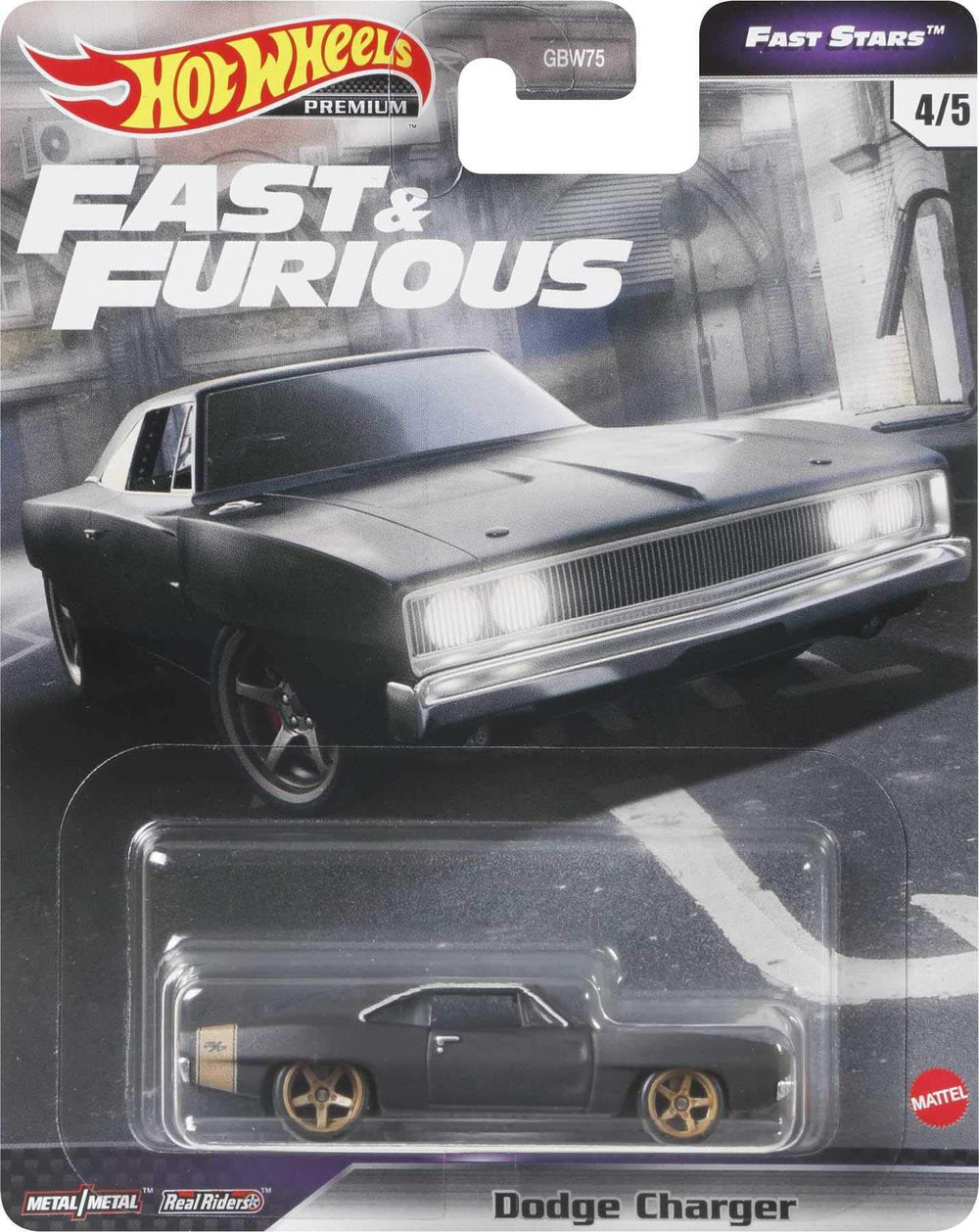 Hot Wheels Fast & Furious Dodge Charger in-pack image for gifting and shelf appeal.