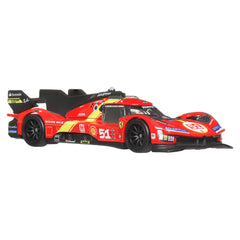 Hot Wheels Ferrari 499P displays authentic racing livery for collectors.
